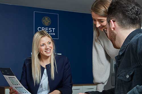 Crest Nicholson Employee showing customers floor plan information