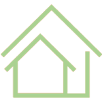 Double green house icon