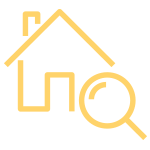 House with magnifying glass icon