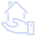 Hand holding house icon